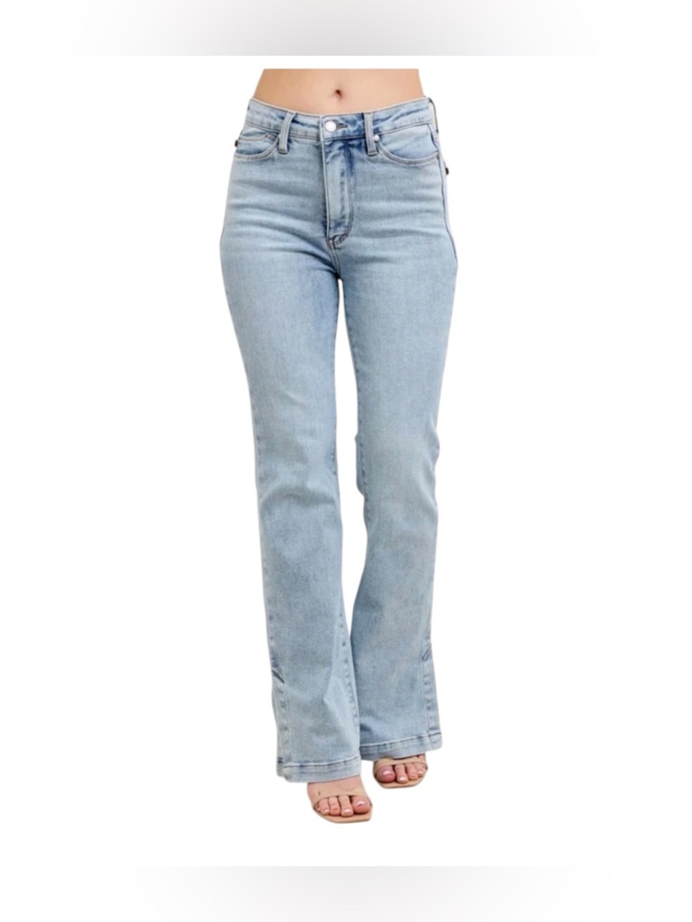 Judy Blue Tummy Control Vintage Wash Side Slit Slim Boot Jeans New with Tags - Picture 2 of 14